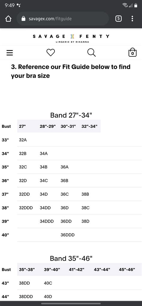 savagex size chart.